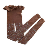 Kid's BROWN Rhinestone Tights