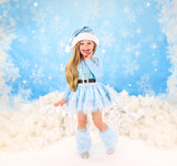 DELUXE Baby Blue Santa Romper