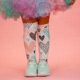 Abstract Hearts Knee High Socks