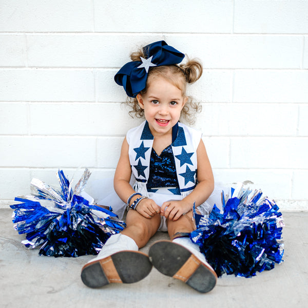 Kids Dallas Cowboys Cheerleader Outfit Includes Vest Blue 