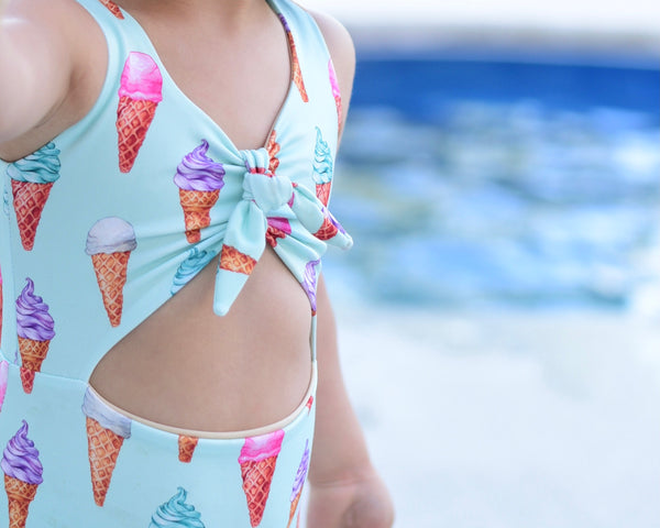 Teal Ice Cream Cone One piece