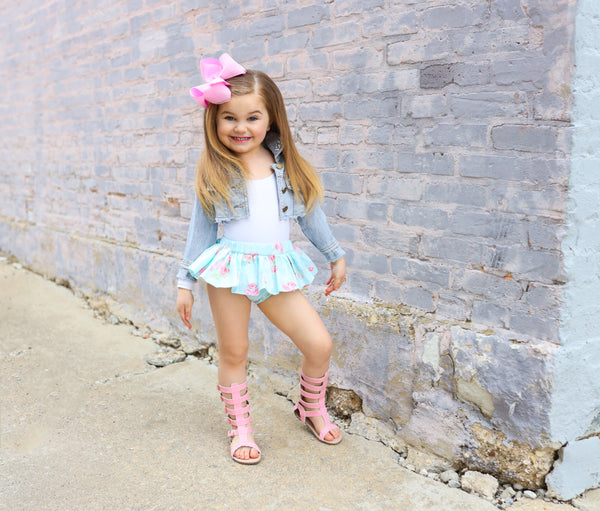 Baby Blue Shabby Chic Bloomer Skirt