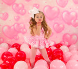 Baby Pink Hearts Eyelet VALENTINES Romper