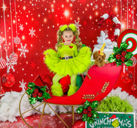 DELUXE Sequins GRINCH Santa Romper