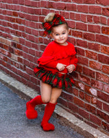 Red & Green Christmas Plaid Bloomer Skirt