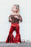 Cranberry Crushed VELVET Bell Bottoms