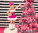 DELUXE Hot Pink Santa Baby Romper