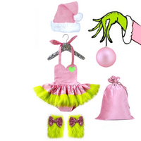 "The Grinch" Sequins PINK Bow Faux Fur Leg Warmers