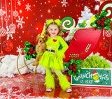 DELUXE Sequins GRINCH Santa Romper