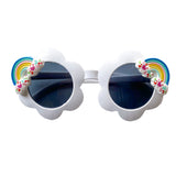 Kid's White Rainbow Flower Shaped Sunglasses