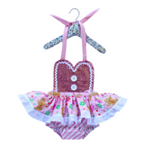 DELUXE Pink Candyland Gingerbread Romper