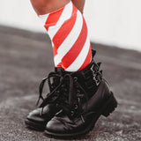 Candy Cane Side Stripe Knee High Socks