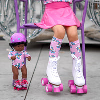 Pink Roller Skates Minikane Leotard