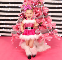 DELUXE Hot Pink Santa Baby Romper