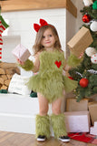 Faux Fur Grungy Grinch Romper