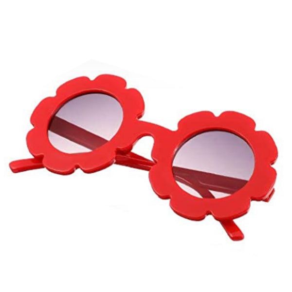Kid's RED Flower Shaped Sunglasses