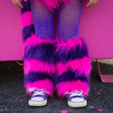 Cheshire Cat Inspired Faux Fur Leg Warmers