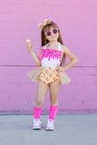 HOT PINK *SPRINKLES* Ice Cream Cone SUNDAE Romper