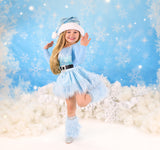 DELUXE Baby Blue Santa Romper