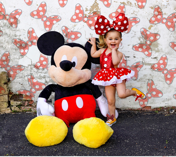 CLASSIC Red SPARKLE Red Dot Minnie Eyelet SKIRT Romper