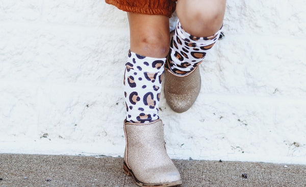 Brown Cheetah Knee High Socks