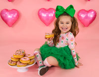 PINK Coffee & Donut Long Sleeve Leotard