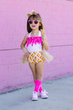 HOT PINK *SPRINKLES* Ice Cream Cone SUNDAE Romper