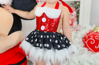 Faux Fur *Limited Edition* Black MINNIE Christmas Romper