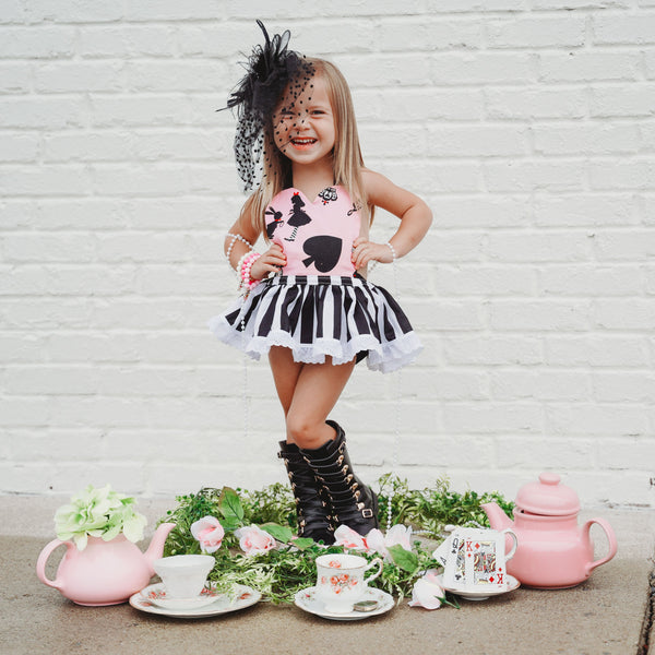 DELUXE Baby Pink Alice in Wonderland inspired Romper