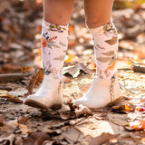 Olive Floral Knee High Socks