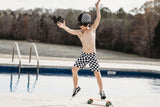 BOYS Black & White Checkered Shorts