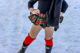 Black & Red Christmas Plaid Bloomer Skirt