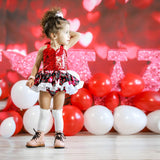 RED Sparkle Mixed Hearts Eyelet VALENTINES Romper