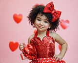 Small RED Sweetheart Eyelet VALENTINES Romper