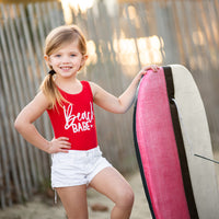 Beach Babe (Red Tank)