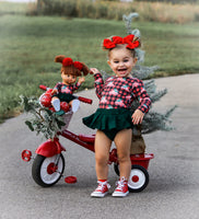 Red Plaid Christmas Truck Minikane Leotard