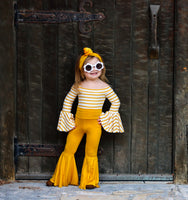 Mustard Stripe OTS Bell Sleeve