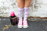 HOT PINK smooch Knee High Socks