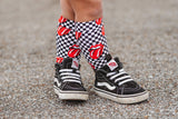 Checkered Rolling Stones Knee High Socks