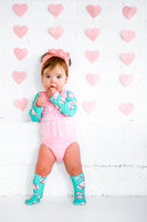 I Love You a Latte (TEAL) Knee High Socks