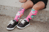 Hot Pink Monster Donut Knee High Socks