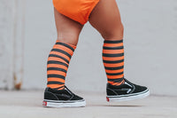 Orange Small Stripe Knee High Socks