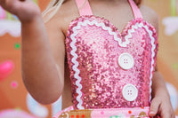 DELUXE Pink Candyland Gingerbread Romper