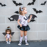 Pale Pink Bats & Ghosts Knee High Socks