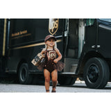 Brown Package Delivery Girl inspired Romper