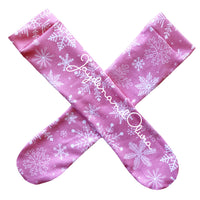 Pink Snowflake Knee High Socks