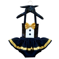 DELUXE GOLD New Years Eve Tuxedo Romper