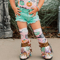 Baby Pink Monster Donut Knee High Socks