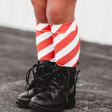 Candy Cane Side Stripe Knee High Socks