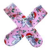 Pink Christmas Unicorn Knee High Socks